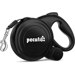 Рулетка для собак Pecute 10м, чорна, до 50 кг, антизаплутування, швидке гальмування