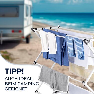 Сушарка для білизни EASYmaxx Wandwäschetrockner 400 - настінна, розтягувана, 80x40x10.5 см, 4 м довжини сушіння. Підходить для внутрішнього та зовнішнього використання.