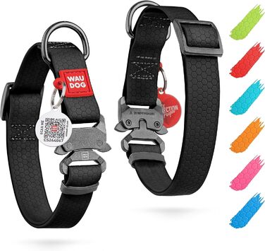Водонепроникний нашийник для собак WAUDOG: великі, середні та малі породи. Регульований, металевий замок, 31-49 см, 25 мм ширина