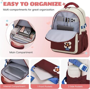 Шкільний рюкзак для дівчинки-підлітка, 2025, для старшої школи, водонепроникний, для ноутбука 15.6