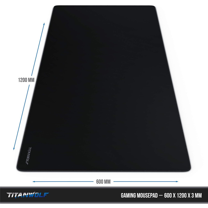 Килимок для миші Titanwolf XXXL 1200x600mm - великий ігровий килимок з мотивом, чорний