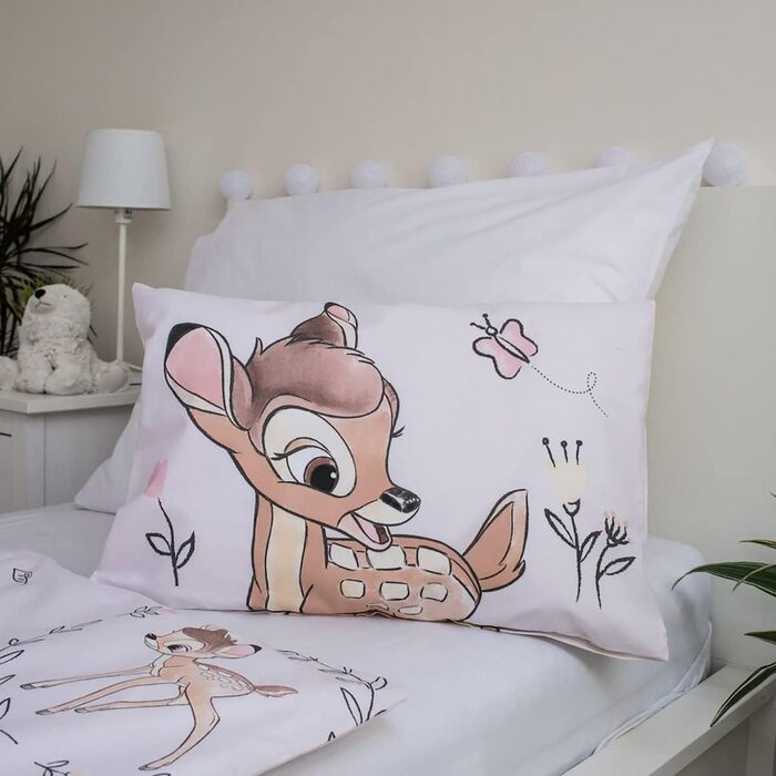 Бетлівка Disney Bambi для малюків, 100% бавовна, комплект: простирадло 100 x 135 см + наволочка 40 x 60 см