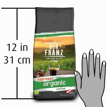 Органічна кава в зернах Der-Franz Espresso Bio, 1 кг (набір 4 упаковки)
