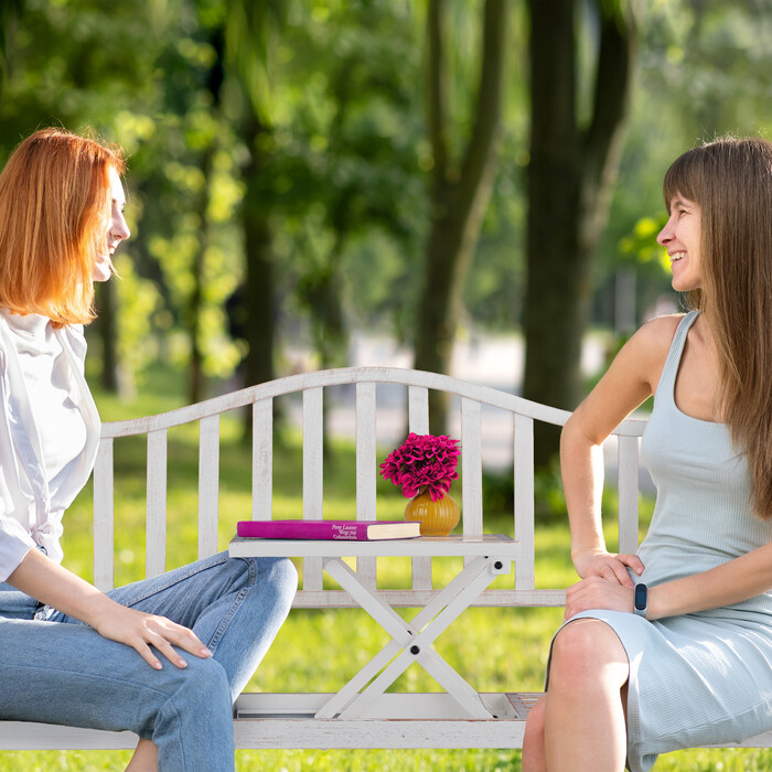 Relaxdays Garden Bench with Folding Table