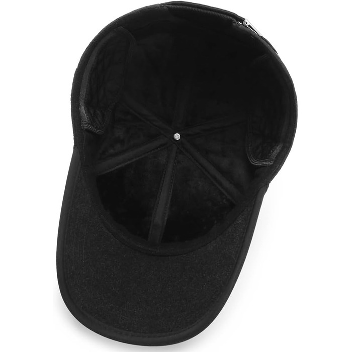 Кепка YAMEE чоловіча зимова зі складаними навушниками, унісекс, бейсболка, тепла кепка з м'якою підкладкою, чорний колір
