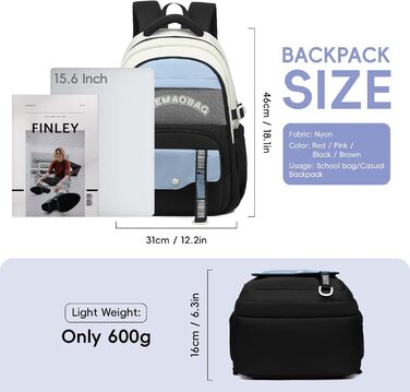 Шкільний рюкзак для дівчаток-підлітків 2025, водонепроникний, для ноутбука 15.6