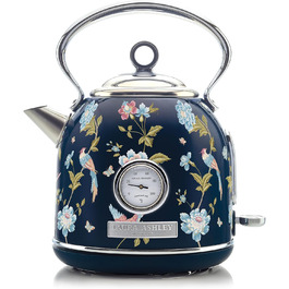 Laura Ashley Elveden Stainless Steel Cordless Electric Kettle - 1.7L, 2.2kW, with Temperature Display & Overheat Protection