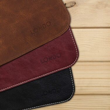 Мишка Londo Echtleder – великий килимок для миші зі шкіри, антиковзний, гладка поверхня, Damson