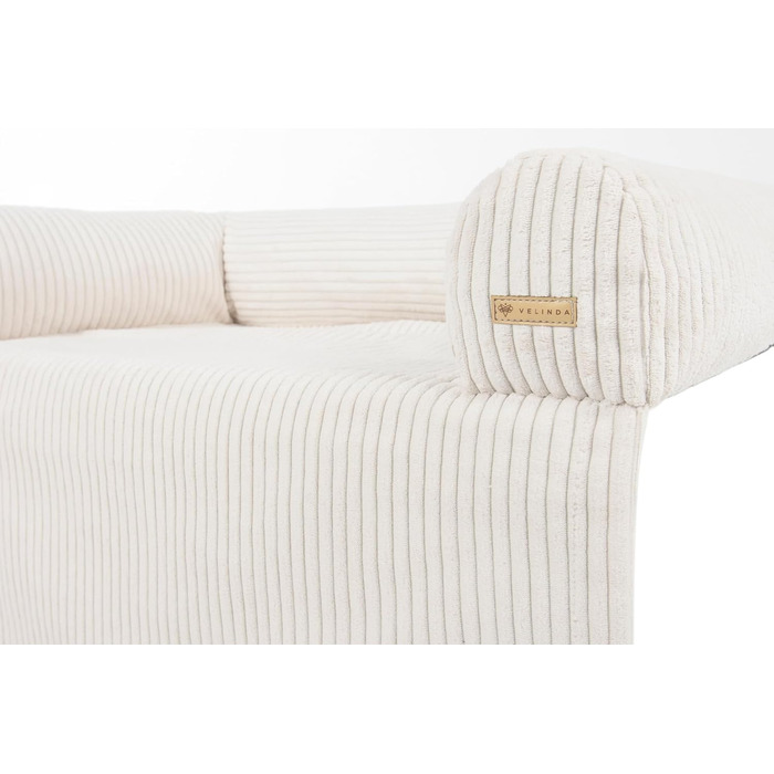 Ліжко для собак Velinda: м'яке диван-ліжко з захисною підстилкою для дивану (кремовий, Cord)