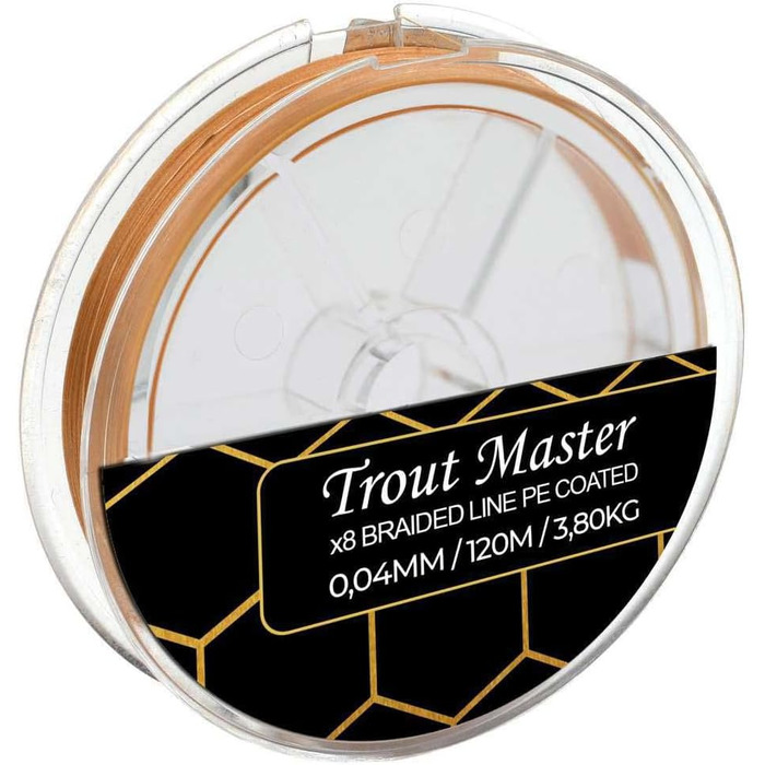 Плетена ліска Trout Master Fine Gold X8 PE 0,08 мм 6,8 кг 120 м для форелевого лову