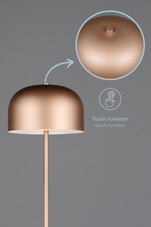 LED настільна лампа Julien: акумуляторна, USB-C, сенсорне керування, Ø 12 см, металева, 1.5W