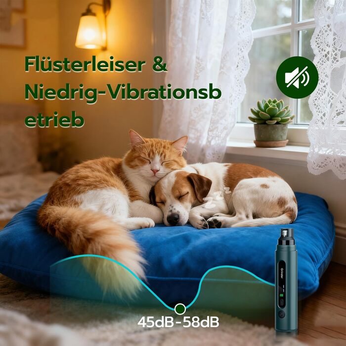 Електричний точилка для кігтів собак 5-ступінчатий з LED-підсвіткою, тихий, перезаряджуваний, потужний точилка для кігтів для домашніх тварин, для собак та котів малих та середніх порід