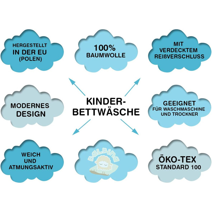 Набір постільної білизни Balbina для малюків Boho з принтом тварин (ліс) 100 x 135 см, 2 шт. (100% бавовна, застібка-блискавка)
