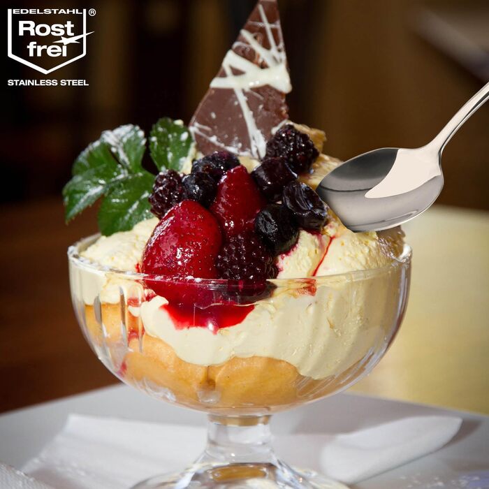 Набір ложок Com-Four® 12 шт. з нержавіючої сталі з довгим руків'ям (17/19.5 см) для коктейлів, чаю, кави, молочних коктейлів, матча, холодних напоїв та десертів