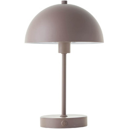 LED настільна лампа Mokebo® 'Leuchtturm' – бездротова, акумуляторна, диммер, USB-C, ретро, металева, тепле світло (Taupe)