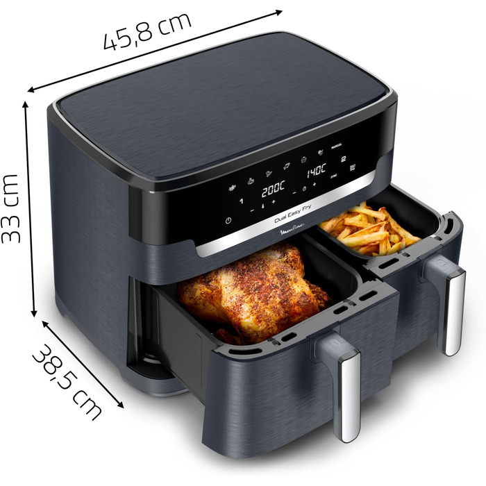 Фритюрниця Moulinex Dual Easy Fry XXL з двома кошиками, 11л, 7 програм, EZ942BF0