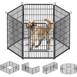 Забіг для цуценят Kuro Sagol 80 см - вольєр з автоматичним замиканням, для собак, котів, кроликів. Ідеально для саду та ігрової зони на відкритому повітрі. 6-секційний