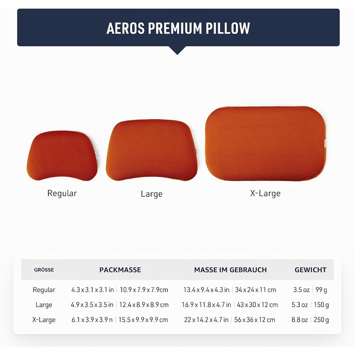 Надувна туристична подушка Sea to Summit Aeros Premium, великий розмір (Large)