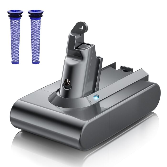Запасний акумулятор для пилососа Dyson V6 (DC58, DC59, DC61, DC62, DC72, DC74, SV03, SV04, SV05, SV06, SV07, SV09) з 2 фільтрами