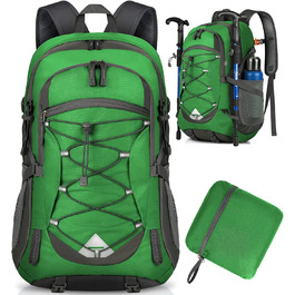 IGOLUMON Hiking Backpack Men Women 40L Waterproof Backpack Lightweight Foldable Travel Backpack Trekking Backpack with Reflective Stripes For Cycling, Climbing, Mountaineering and Travel Sports, (Grass Green)