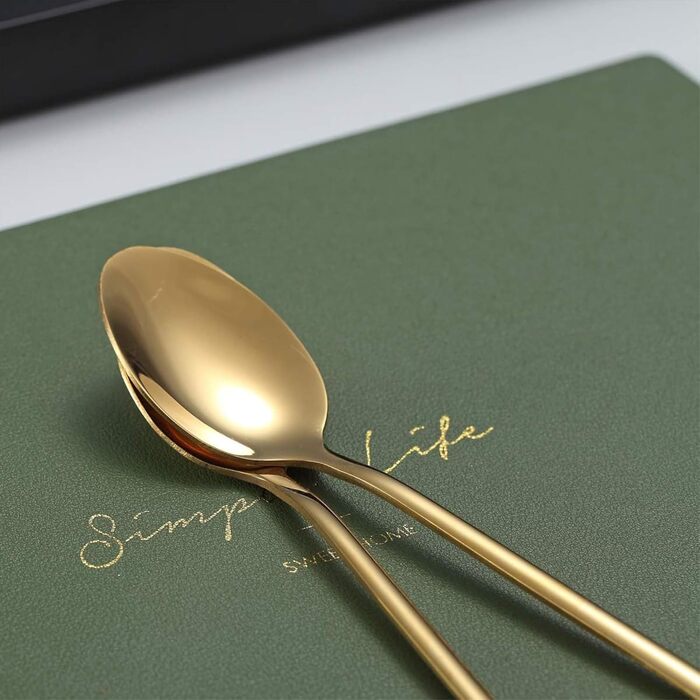 Набір ложок для коктейлів та напоїв Kyraton Edelstahl (6 шт.) з чорним титановим покриттям