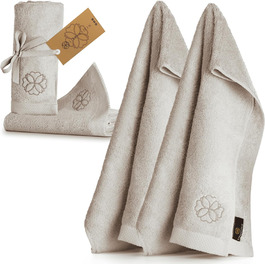 Liebenstein® Premium Towel Set - in beige - 2 shower towels 70x140 cm and 2 hand towels 50x100 cm made of finest cotton with 550 g/m² - exceptionally soft and absorbent