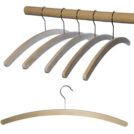 HAGSPIEL Clothes Hanger made of beechwood, simple hanger raw, 42 cm long, very space-saving, with galvanized screw hook Made in Austria (EU) Standard (60, Standard raw)