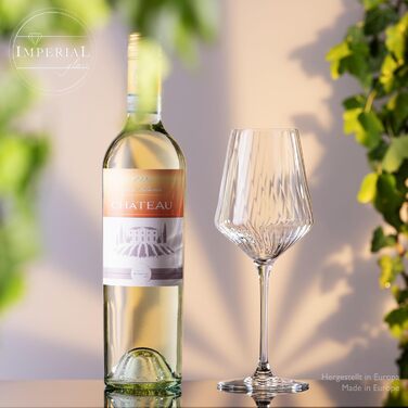 Набір келихів для білого вина 'London' 460мл, 6 шт. з кристалічного скла, рельєфні, для Різлінг, прозорі