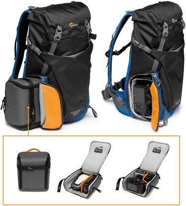 Рюкзак для камери Lowepro PhotoSport BP 24L AW III, синій/чорний, для беззеркальних фотоапаратів, з боковим доступом та змінним вкладишем