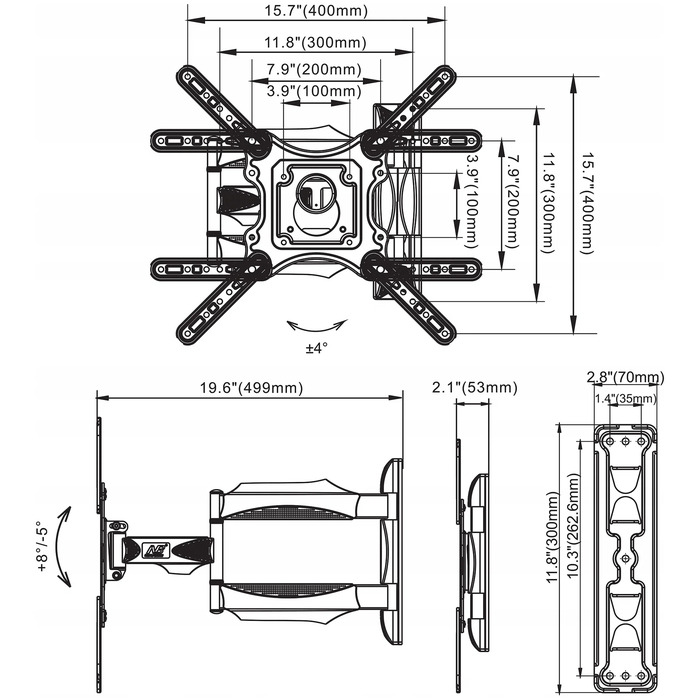 Настінний кронштейн для телевізора LTC — надміцне кріплення для ТВ