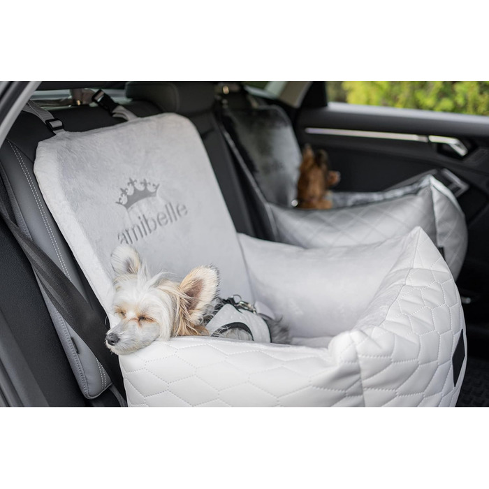Автокрісло для собак Bella Weiß: зручне та миюче автокрісло для собак та котів, 55x55 см, штучна шкіра, плюш