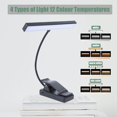 Світлодіодна кліпса-лампа для читання CCHK-18 з USB зарядкою та акумулятором, 18 LED, 4 режими світла, 3 рівні яскравості, складна, для книги, ліжка, офісу, подорожей