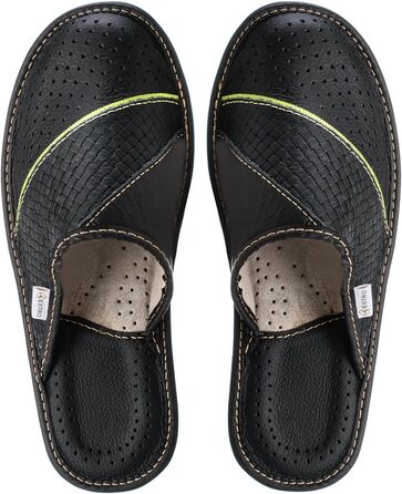 Чоловічі халати-домашні капці ESTRO M44, шкіряні, чорні, 44 EU