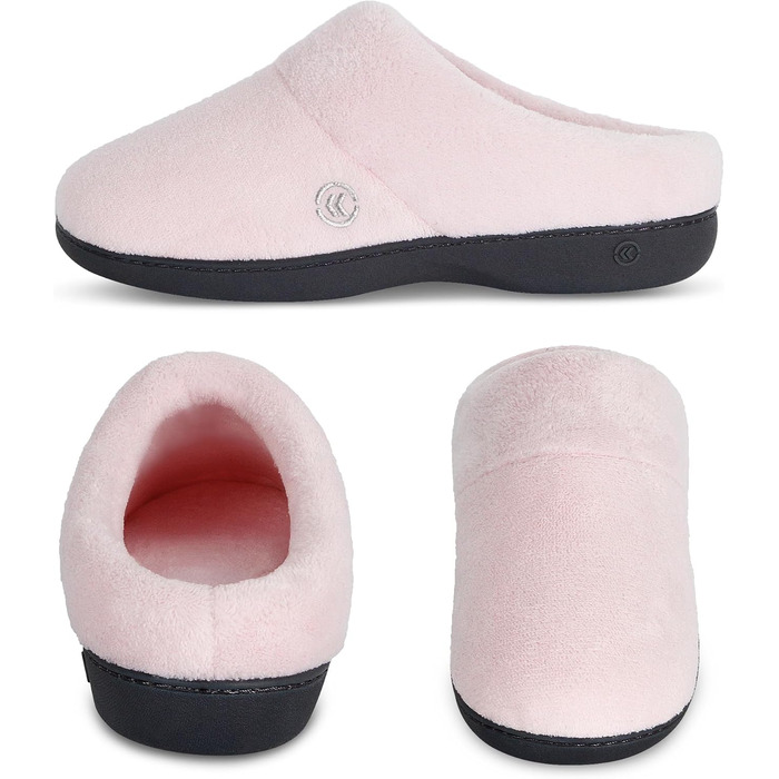 Isotoner жіночі капці-слайдери з піною пам'яті, модель Classic Hoodback W, колір Peony, розмір 37-38 (US 7.5-8 M)