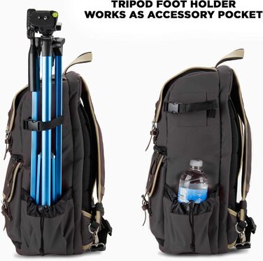 GOgroove Рюкзак для камери: DSLR рюкзак для подорожей, з відділенням для ноутбука та штатива, водонепроникний, сірий