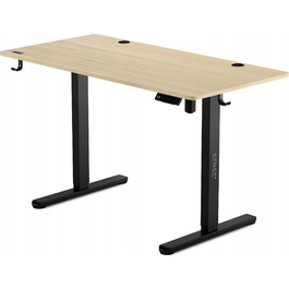 Електричний регульований стіл Sense7 Nojo, 140 x 70 x 118 см, чорний/сосна