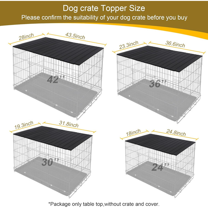 Насадка для переноски для собак 91.4 см, алюмінієва, складна, декоративна, для зберігання, переноска, столик (тільки насадка), для переносок 36'