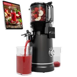 Шнекова соковижималка Entsafter Slow Juicer 250 Вт, XXL завантажувальний отвір 130 мм, без BPA (чорна)