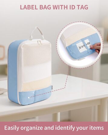 Набір органайзерів для валізи Narwey (6 шт.) з компресією, салатовий