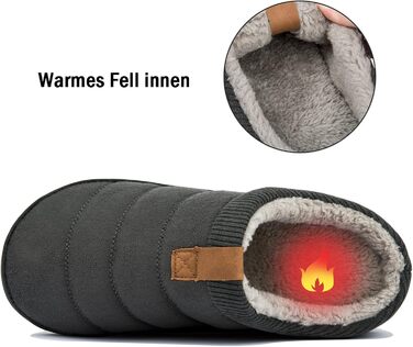 Чоловічі тапочки зимові теплі м'які комфортні з піною Memory Foam, неслизькі для дому та вулиці (43/44 EU, Темно-сірий)