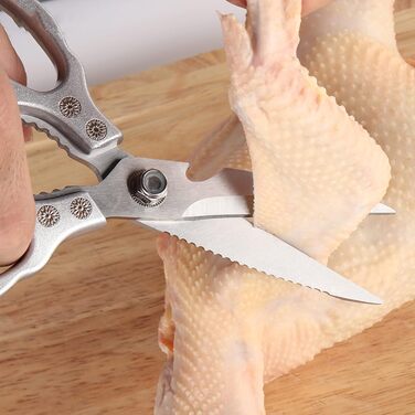 Ніж-ножиці кухонні з нержавіючої сталі, універсальні, з відкривачем для пляшок, для птиці, риби, м'яса, зелені, горіхів, миються в посудомийній машині, сріблясті