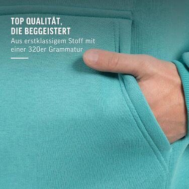 Світшот SMIODOX Dawson для чоловіків - Oversize з капюшоном, стильний та зручний для спорту та повсякденного носіння (XL, Petrol)