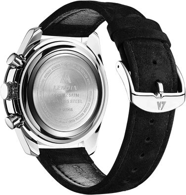 Годинник чоловічий LN LENQIN: аналоговий кварцовий годинник з датою, водостійкий 30M, стильний casual дизайн (чорний, срібний, білий)