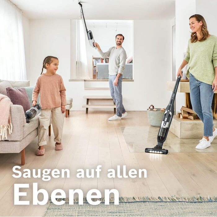 Пилосос Bosch Flexxo 2в1 BBH3P280, бездротовий, акумуляторний, безмішковий, висока потужність, довга автономність, LED-насадка, для всіх типів підлог, темно-сірий, 28В