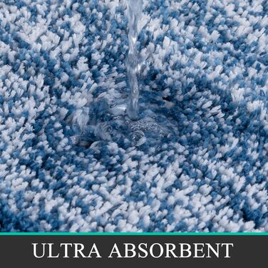 Pauwer Microfiber Bath Mats & Rugs - Plush, Absorbent, Non-Slip - 60x120 cm - Washable Bathroom Rugs for Bedroom, Living Room, Blue