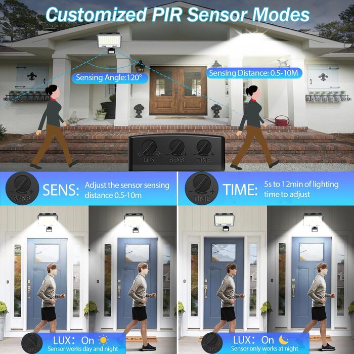 LED Floodlights with Motion Sensor Outdoor 100W 2 Pack, 10000LM LED Spotlights with Motion Sensor, 6500K Cool White Outdoor Floodlights, IP67 Waterproof Floodlights for Warehouse, Garden, Garage