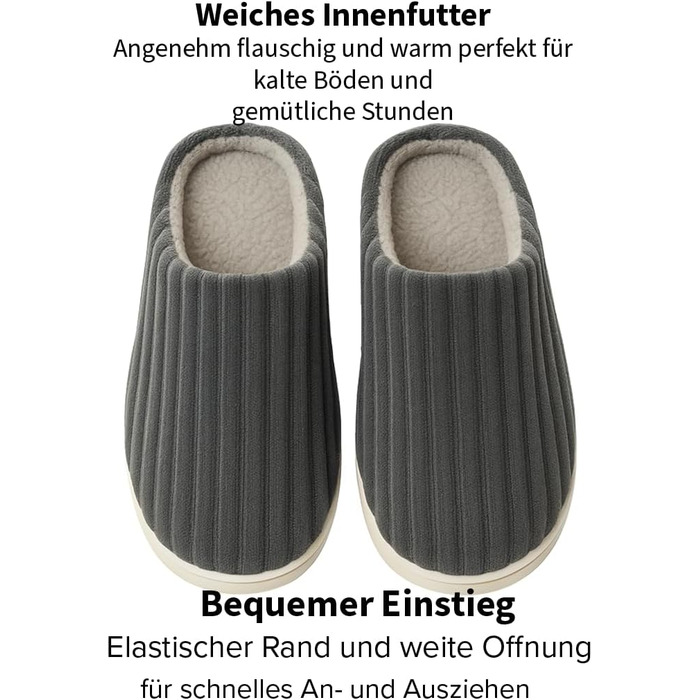 Домашні тапочки для чоловіків та жінок – надзвичайно м'які сліпони для дому - ультралегкі, неслизькі та зручні м'які тапочки - зимові домашні тапочки 41 EU сірий