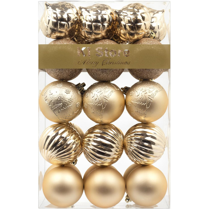 Кріплення для ялинки Busybee 30 шт. 6 см, ялинкові прикраси, пластикові кулі, кольору шампань