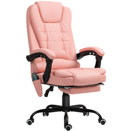 Vinsetto Office Chair with 7-Point Massage, Ergonomic Office Swivel Chair with Reclining Function, Height-Adjustable Executive Chair with Remote Control, 120 kg Load Capacity, for Study Room, Office, Pink | Aosom
