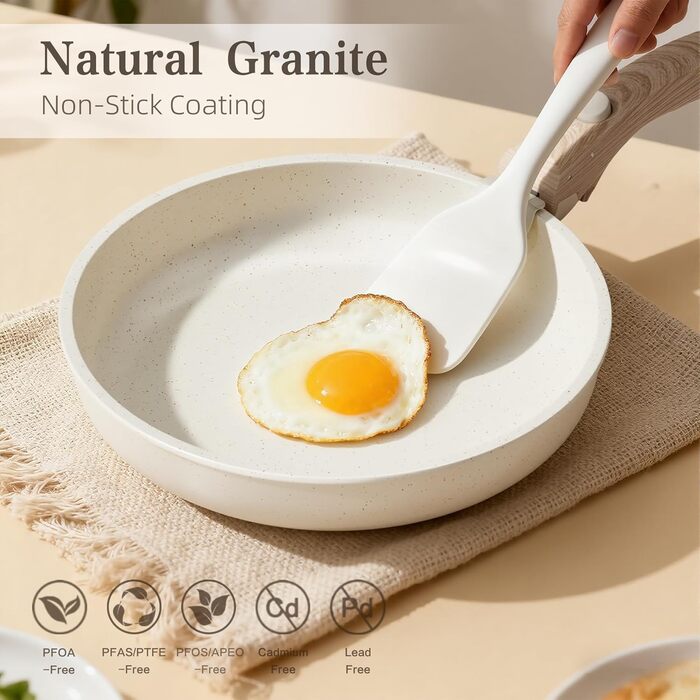 Набір каструль та сковорідок RIOVARM з знімними ручками: антипригарне покриття, кришки, сковорода для омлетів, гриль-сковорода, для всіх плит, стакельні каструлі